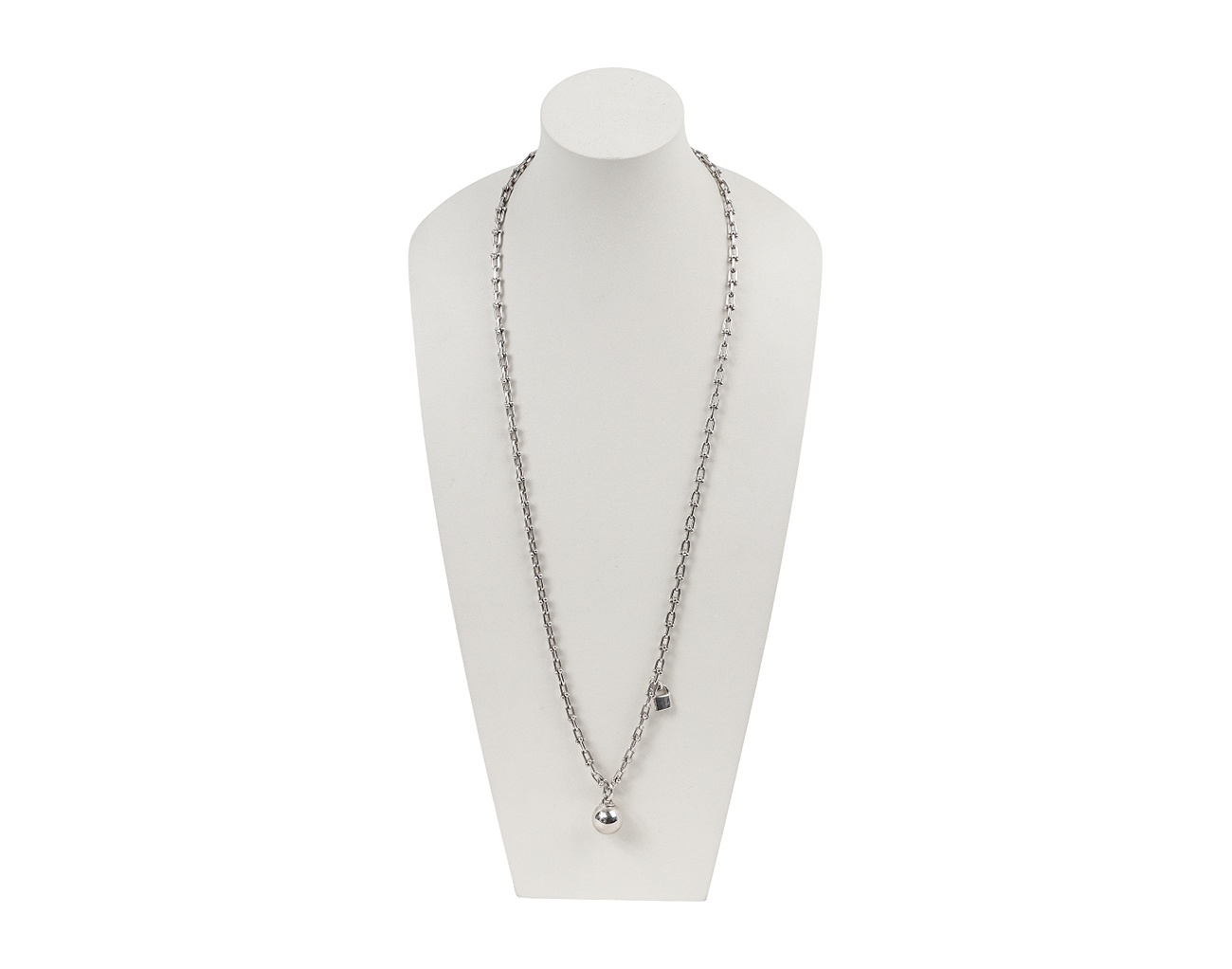 티파니앤코 하드웨어 스몰 랩 네크리스 실버