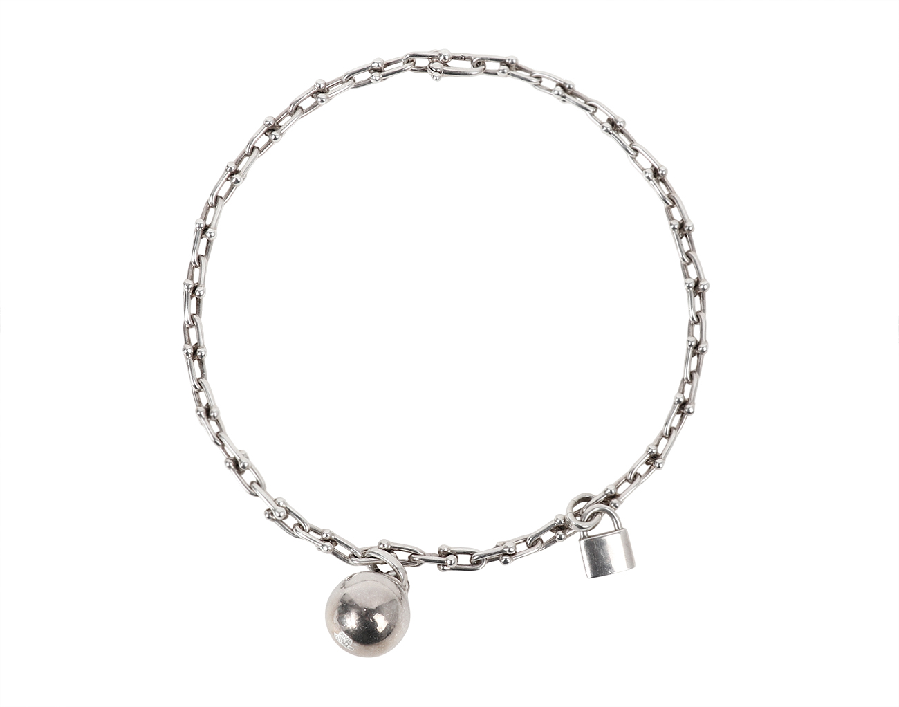 티파니앤코 하드웨어 스몰 싱글 랩 네크리스 실버