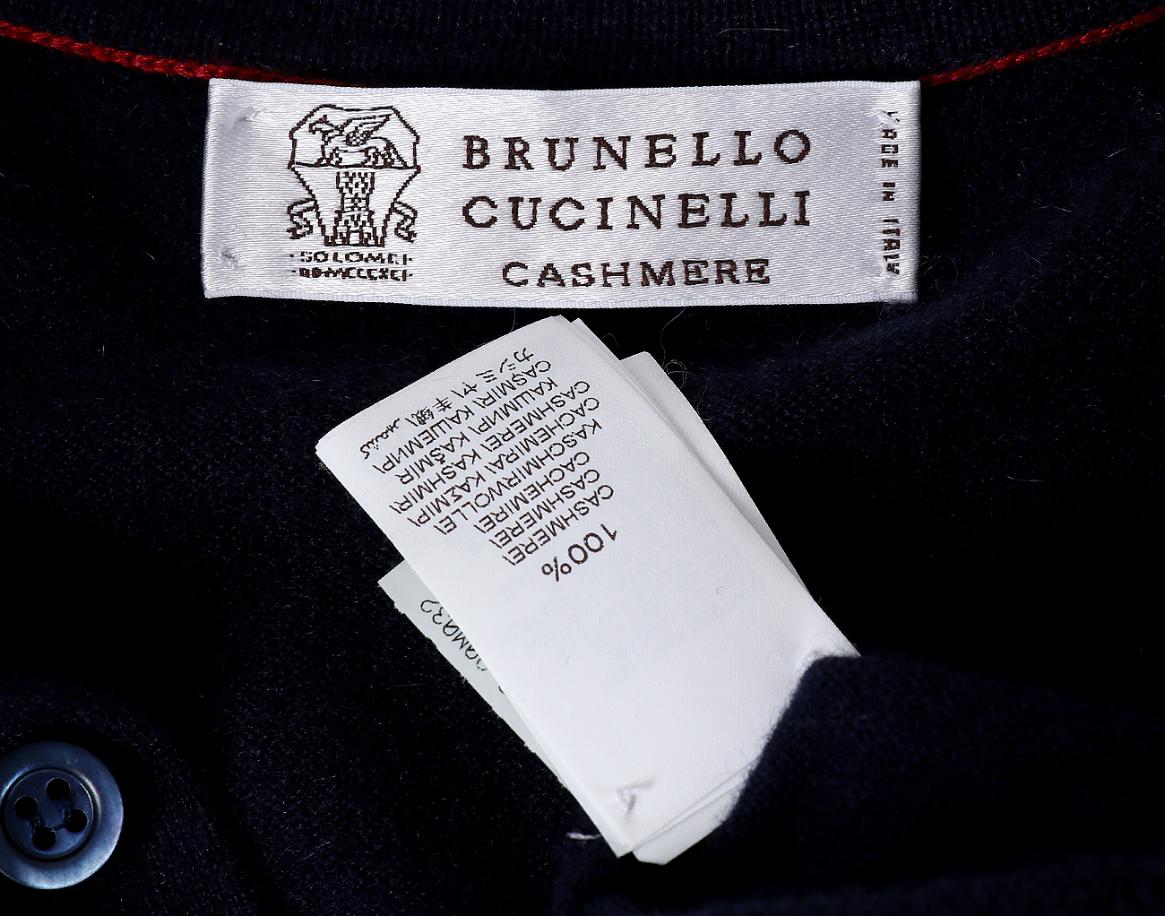 브루넬로 쿠치넬리 캐시미어 폴로 니트 네이비 48