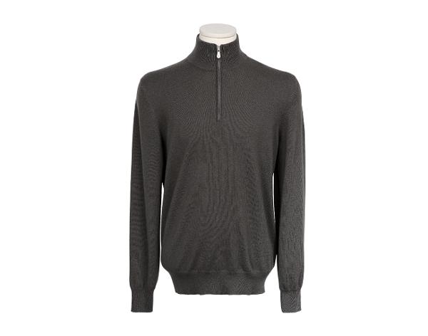 브루넬로 쿠치넬리 캐시미어 하프집업 니트 카키 50