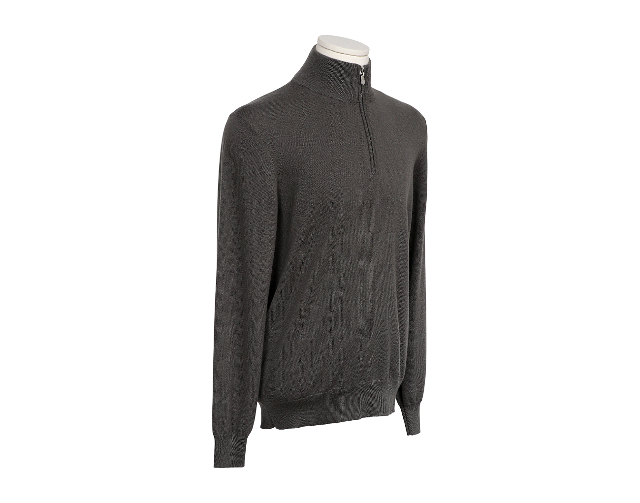 브루넬로 쿠치넬리 캐시미어 하프집업 니트 카키 50