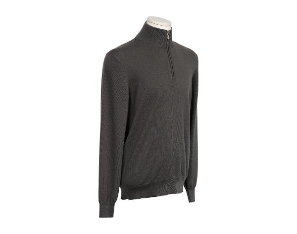 브루넬로 쿠치넬리 캐시미어 하프집업 니트 카키 50