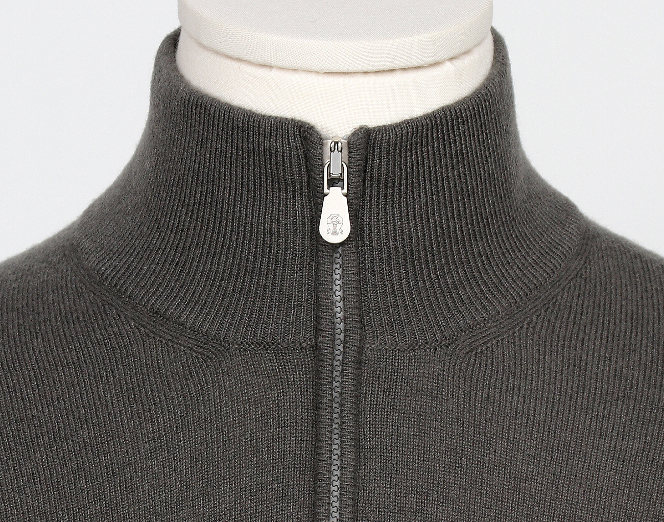 브루넬로 쿠치넬리 캐시미어 하프집업 니트 카키 50