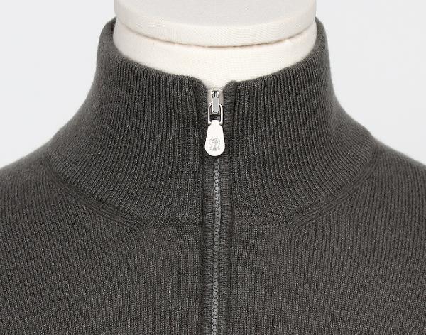 브루넬로 쿠치넬리 캐시미어 하프집업 니트 카키 50