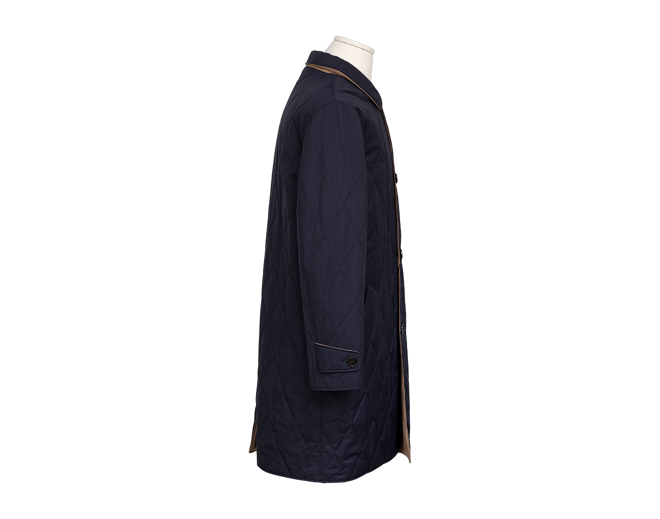 브루넬로 쿠치넬리 리버시블 코트 네이비 베이지 M