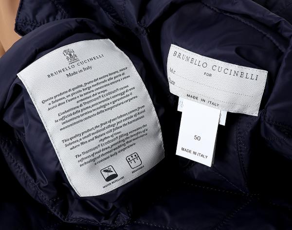 브루넬로 쿠치넬리 리버시블 코트 네이비 베이지 M
