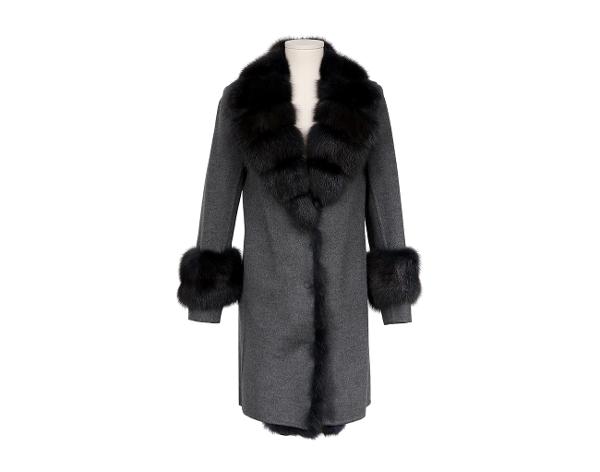 만조니 24 세이블 트리밍 코트 그레이 34