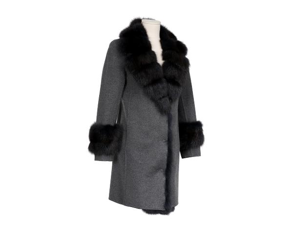 만조니 24 세이블 트리밍 코트 그레이 34