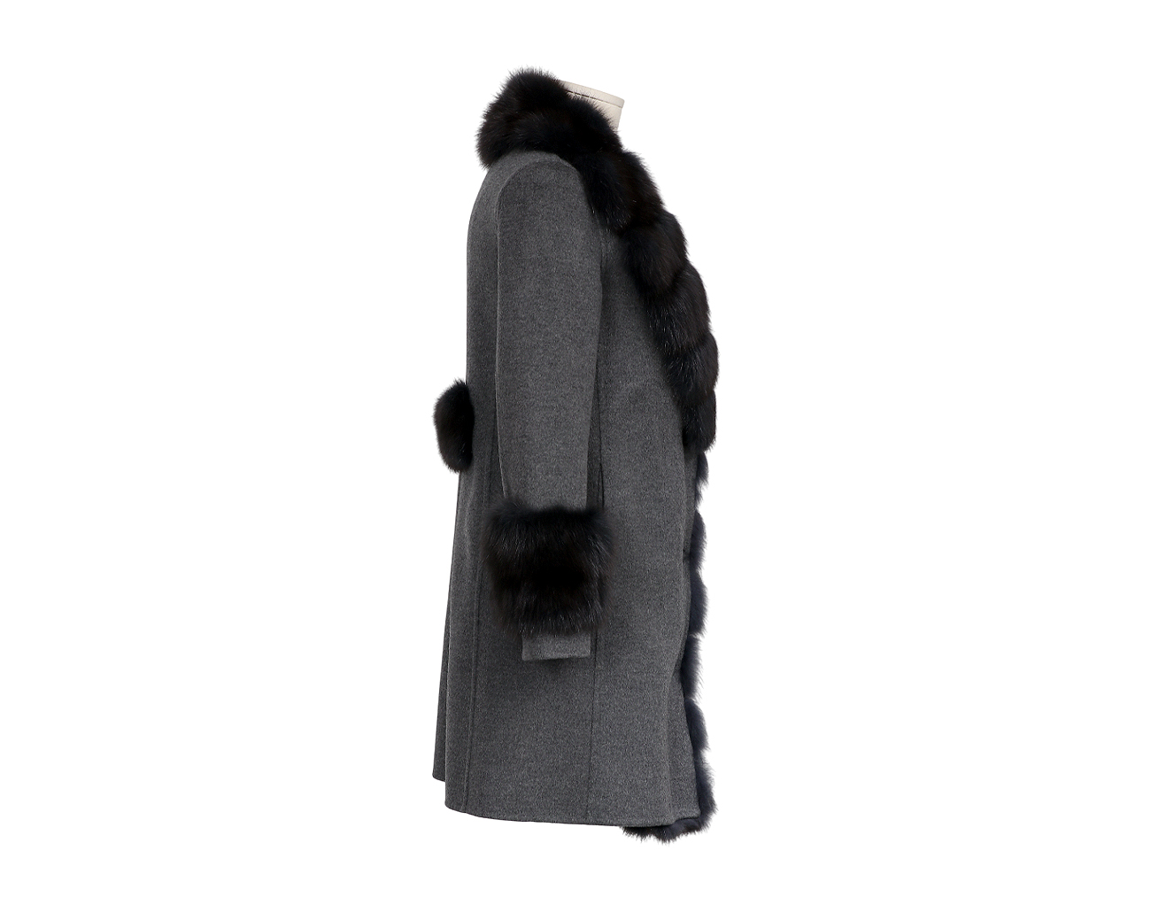 만조니 24 세이블 트리밍 코트 그레이 34