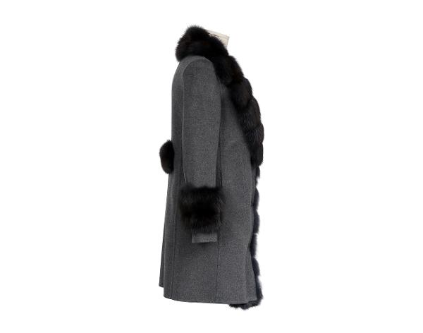 만조니 24 세이블 트리밍 코트 그레이 34