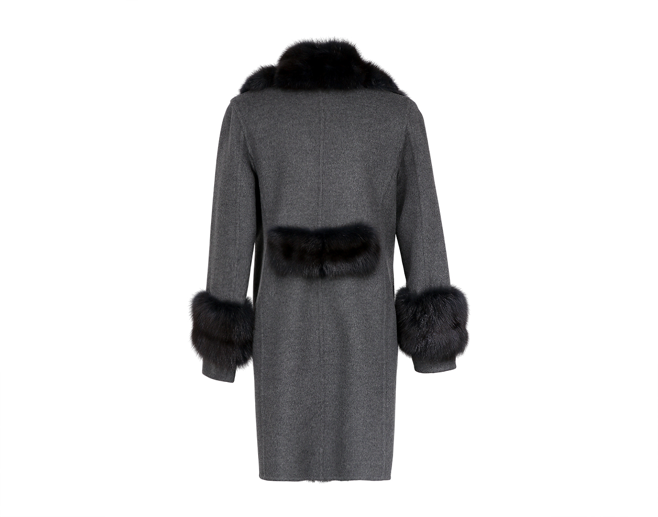 만조니 24 세이블 트리밍 코트 그레이 34