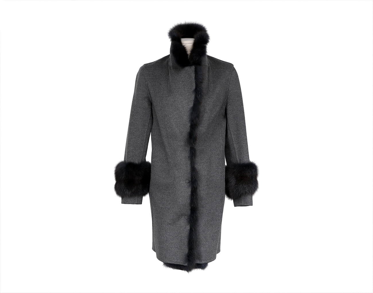 만조니 24 세이블 트리밍 코트 그레이 34