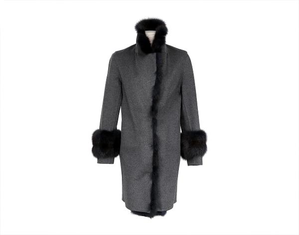 만조니 24 세이블 트리밍 코트 그레이 34