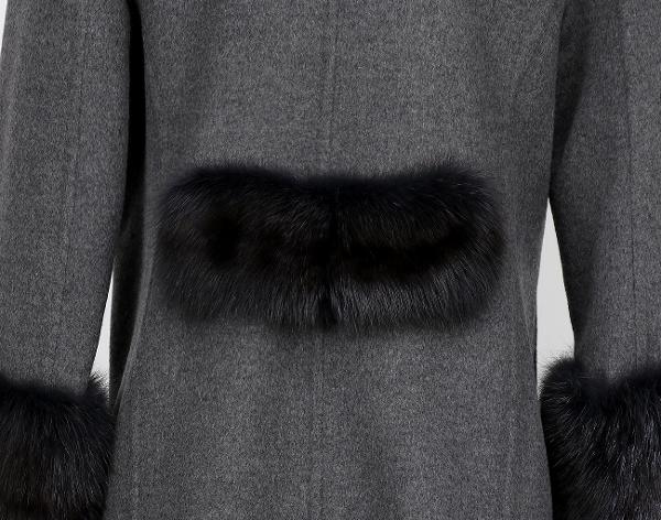 만조니 24 세이블 트리밍 코트 그레이 34