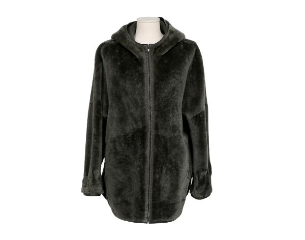 로로피아나 리버시블 시어링 무스탕 재킷 카키 M