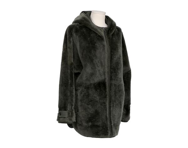 로로피아나 리버시블 시어링 무스탕 재킷 카키 M