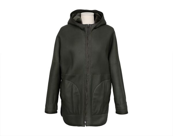 로로피아나 리버시블 시어링 무스탕 재킷 카키 M