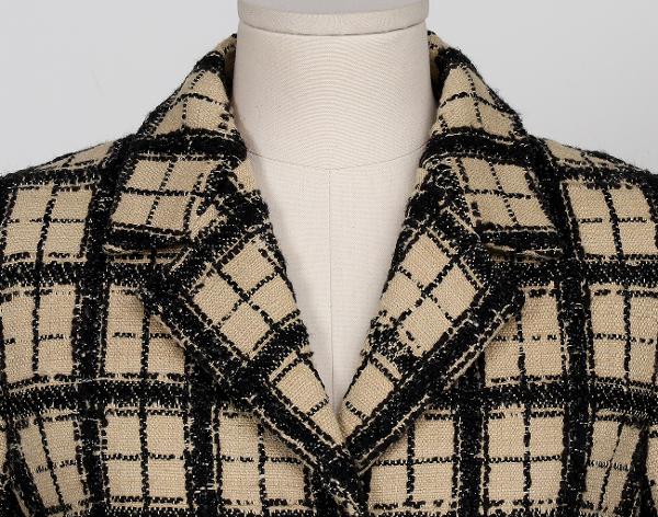 디올 체크 블레이저 재킷 베이지 블랙 36