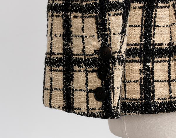 디올 체크 블레이저 재킷 베이지 블랙 36