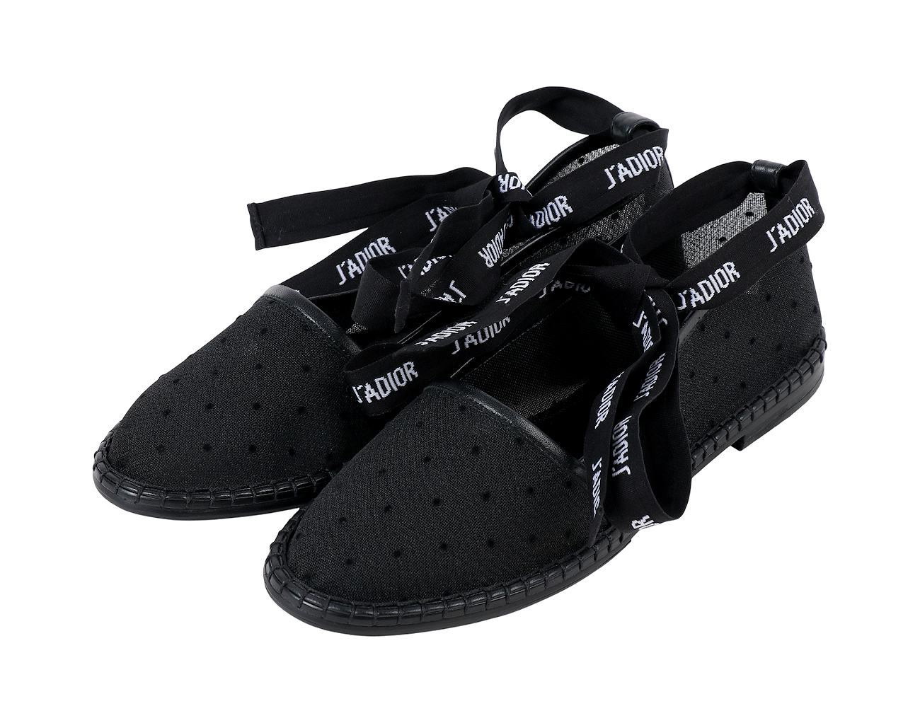 디올 나이슬리 D 에스파드릴 플랫 슈즈 블랙 36