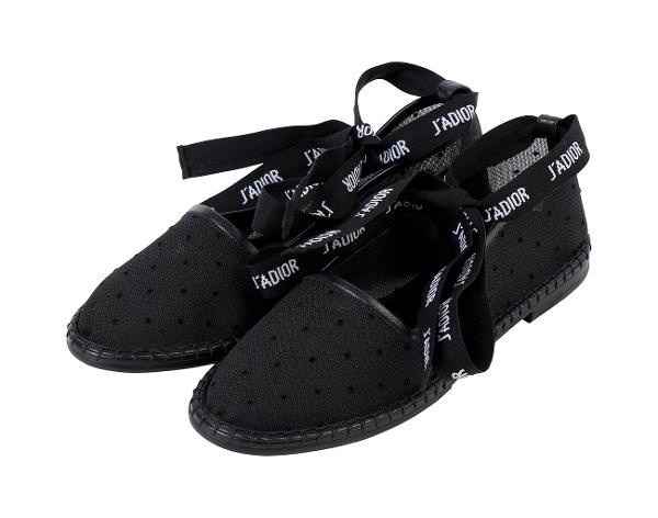 디올 나이슬리 D 에스파드릴 플랫 슈즈 블랙 36