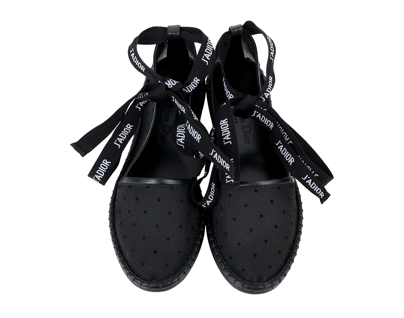 디올 나이슬리 D 에스파드릴 플랫 슈즈 블랙 36