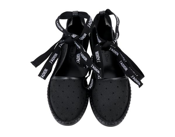 디올 나이슬리 D 에스파드릴 플랫 슈즈 블랙 36