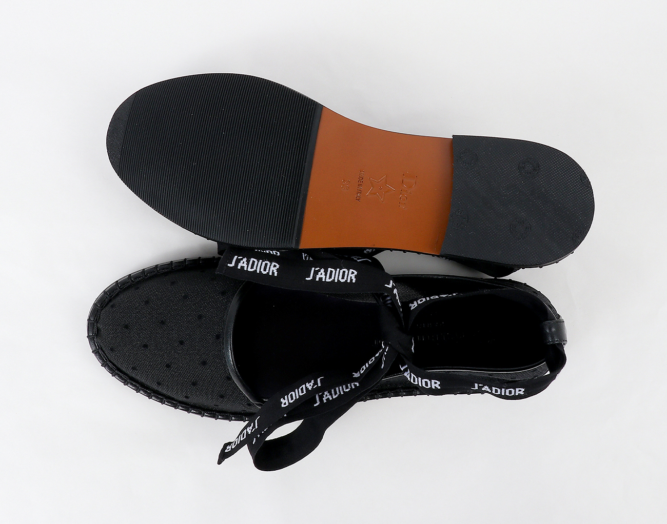 디올 나이슬리 D 에스파드릴 플랫 슈즈 블랙 36