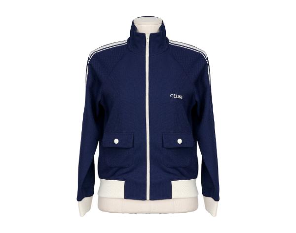 셀린느 크롭 트랙수트 재킷 네이비 오프 화이트 S
