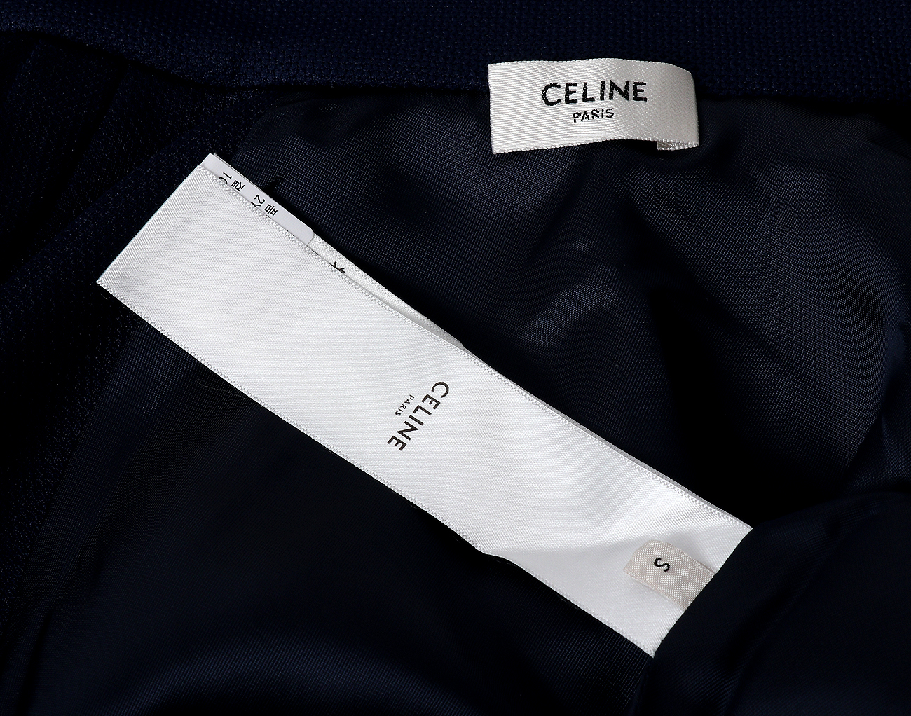 셀린느 크롭 트랙수트 재킷 네이비 오프 화이트 S