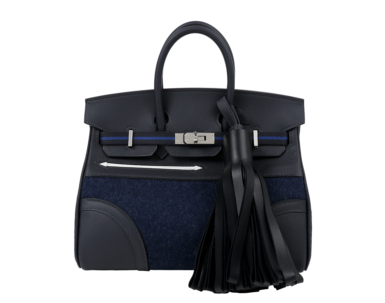 에르메스 벌킨 25 고 팀 카반 블루 프랑스 블루뉘 뉴 화이트 은장 W