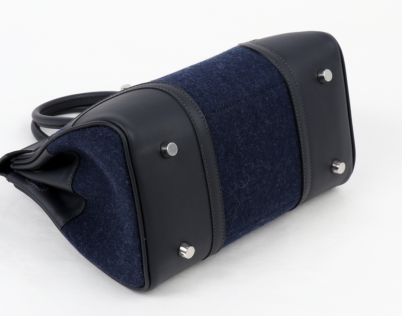 에르메스 벌킨 25 고 팀 카반 블루 프랑스 블루뉘 뉴 화이트 은장 W