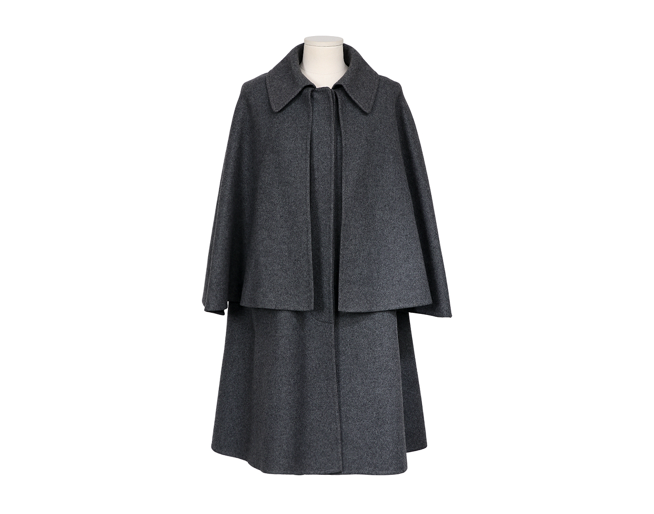 에르메스 캐시미어 케이프 코트 그리스 36