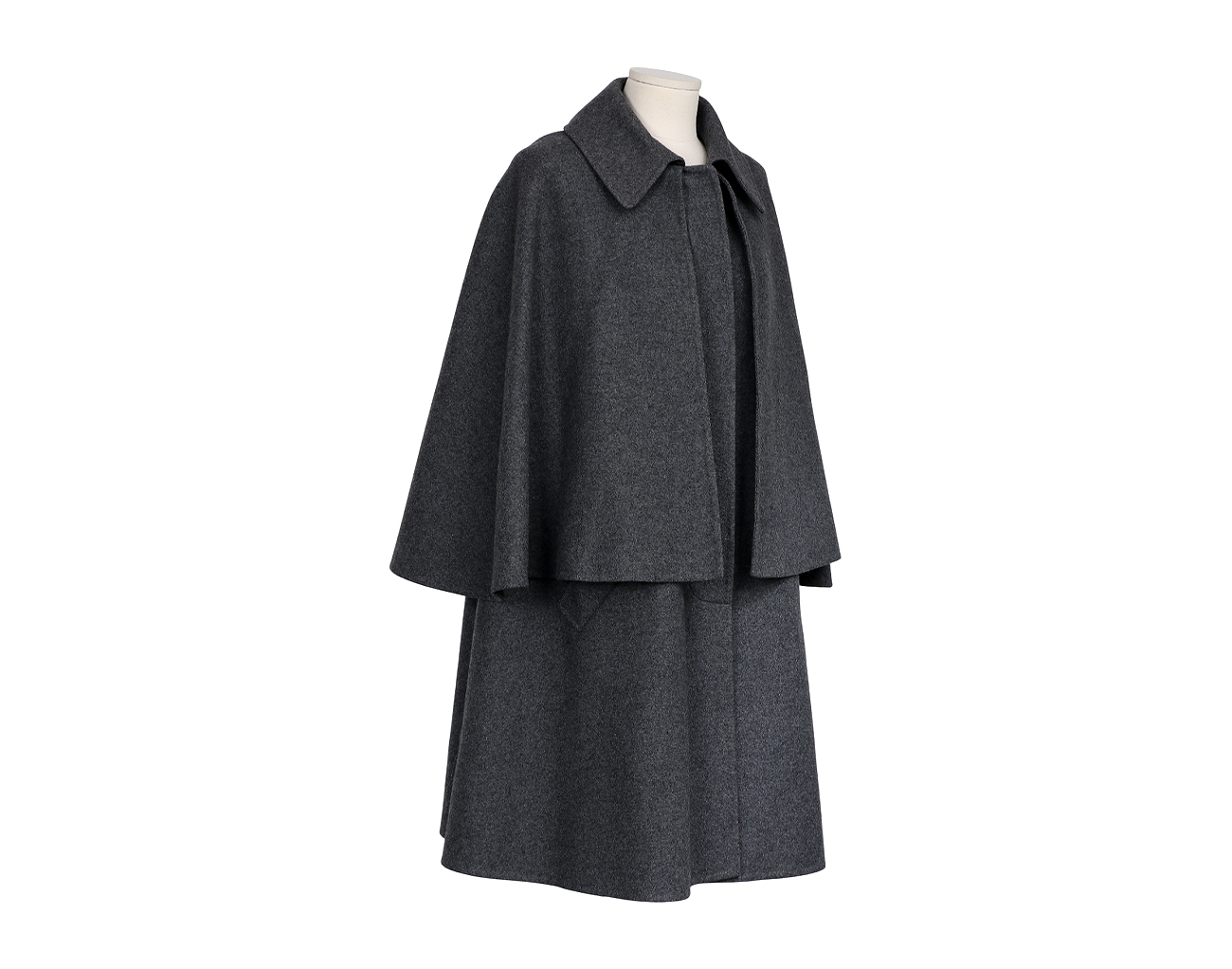 에르메스 캐시미어 케이프 코트 그리스 36