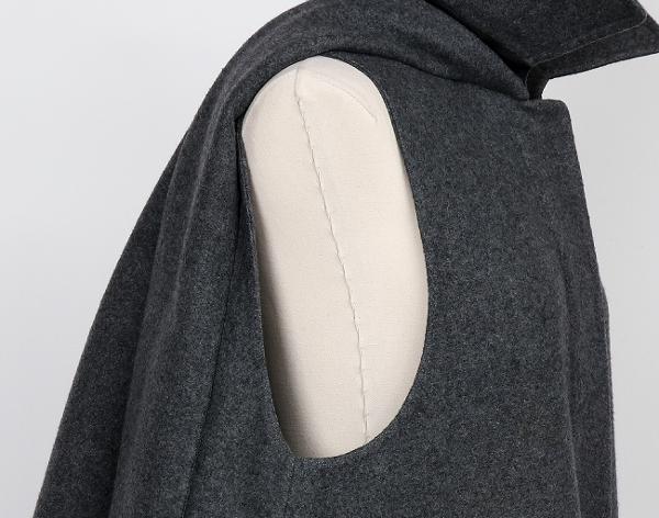 에르메스 캐시미어 케이프 코트 그리스 36