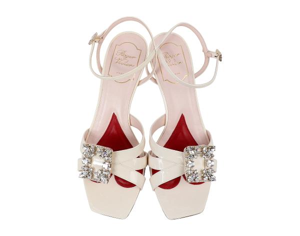 로저비비에 버귤 미니 브로치 비비에 버클 샌들 오프 화이트 37 1/2