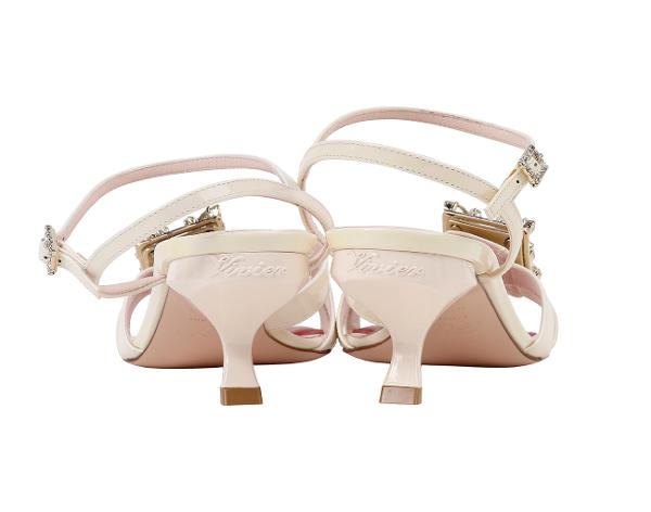 로저비비에 버귤 미니 브로치 비비에 버클 샌들 오프 화이트 37 1/2