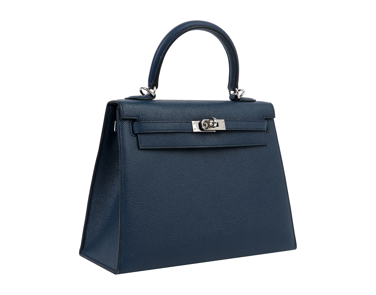 에르메스 셀리에 켈리 25 블루 드 프뤼스 은장 B