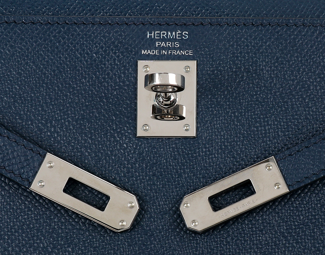 에르메스 셀리에 켈리 25 블루 드 프뤼스 은장 B