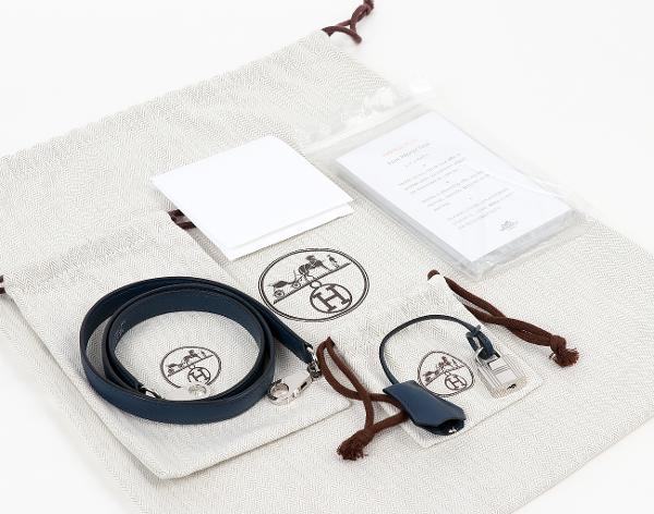 에르메스 셀리에 켈리 25 블루 드 프뤼스 은장 B