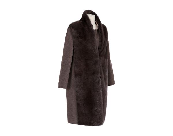 만조니 24 밍크 베스트 코트 브라운
