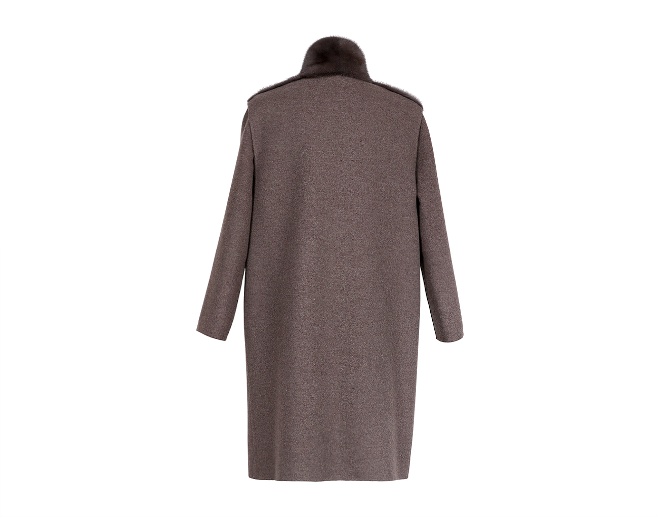 만조니 24 밍크 베스트 코트 브라운