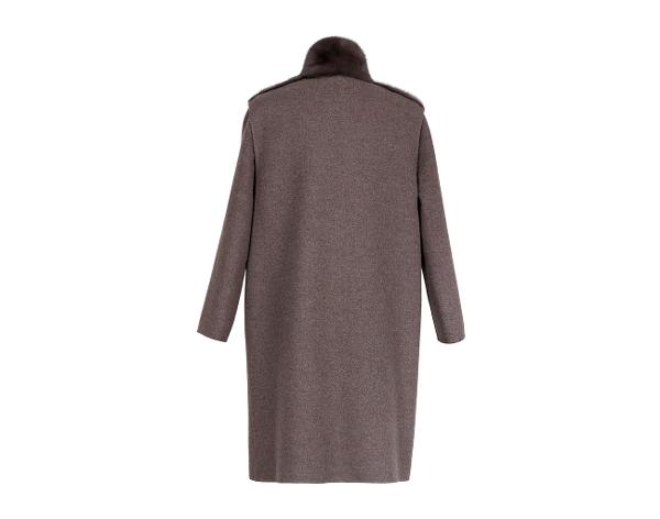 만조니 24 밍크 베스트 코트 브라운