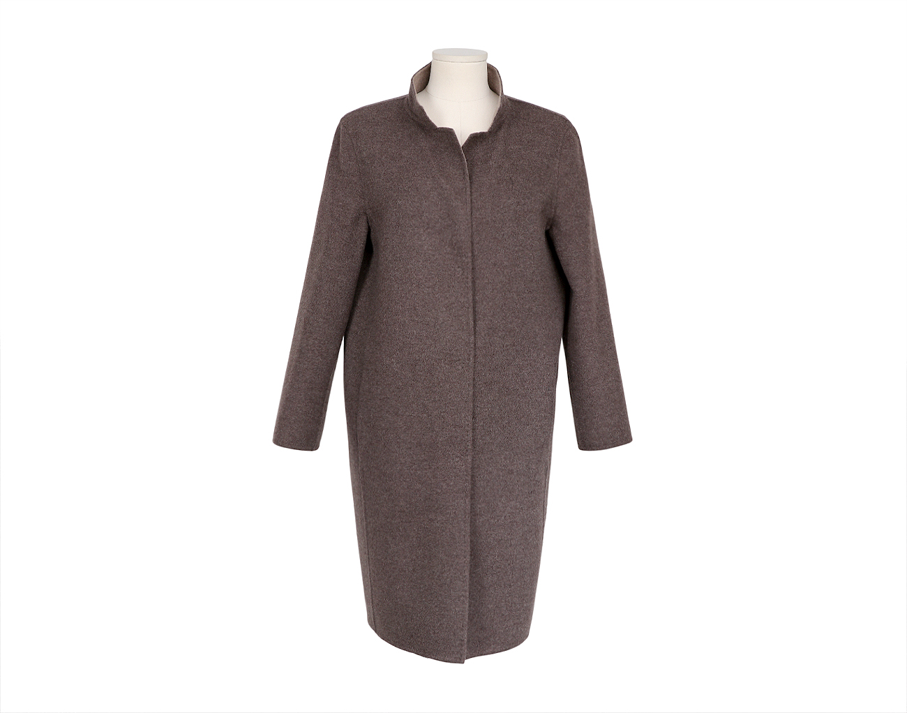 만조니 24 밍크 베스트 코트 브라운