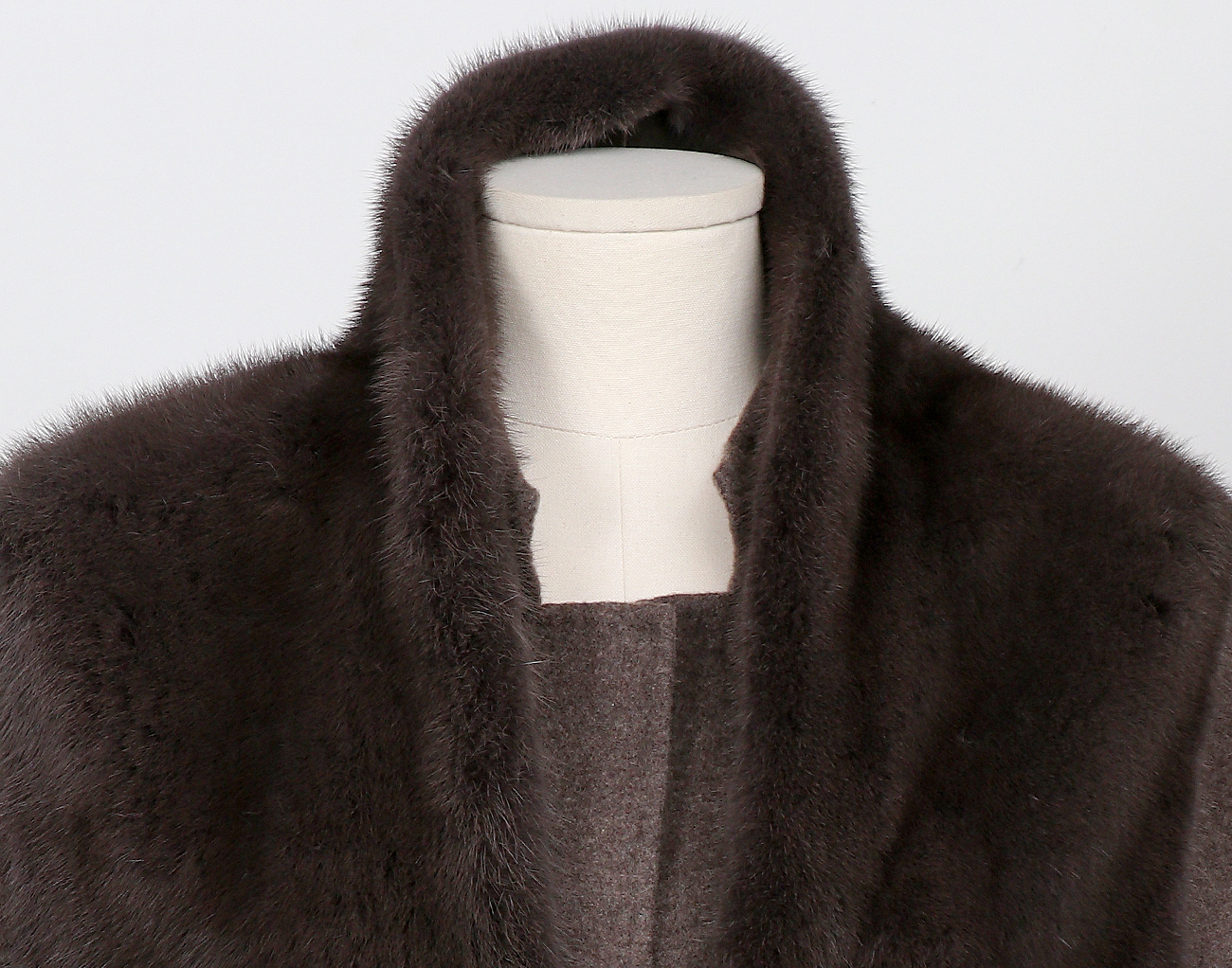 만조니 24 밍크 베스트 코트 브라운