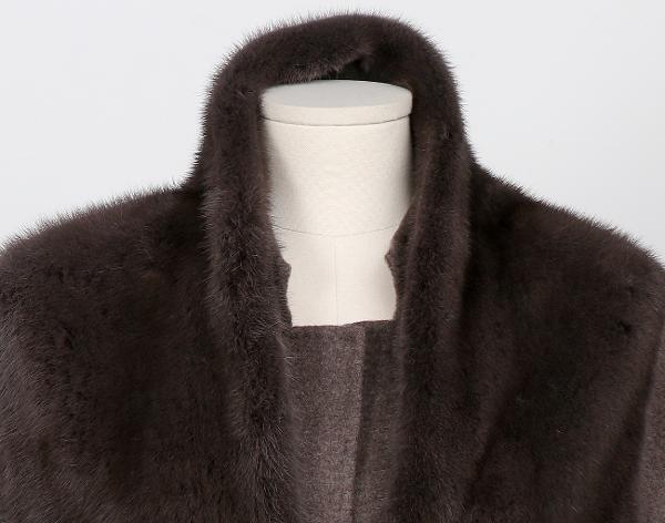 만조니 24 밍크 베스트 코트 브라운