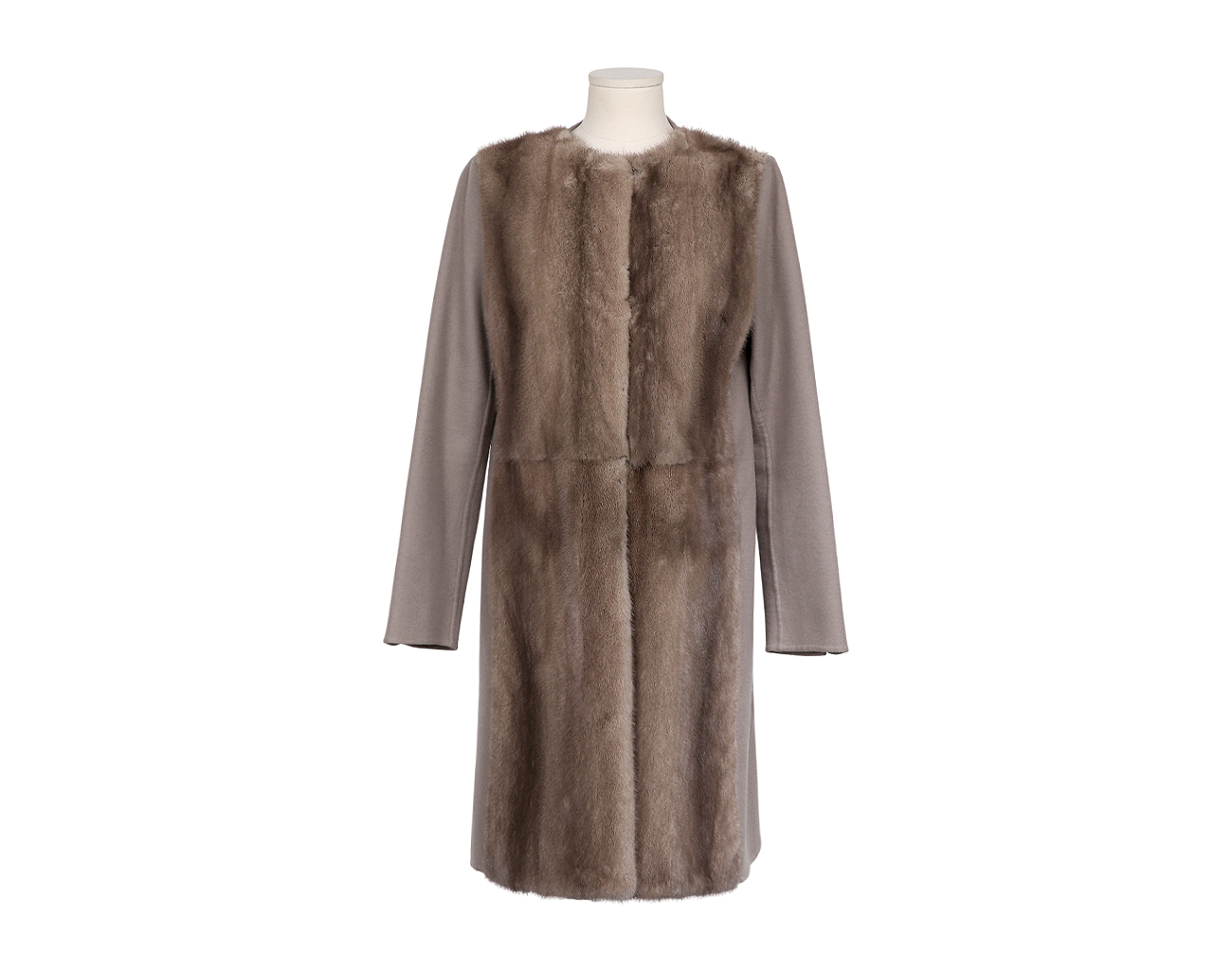 아뇨나 캐시미어 밍크 코트 베이지 40