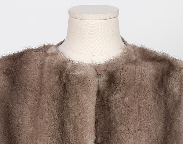 아뇨나 캐시미어 밍크 코트 베이지 40