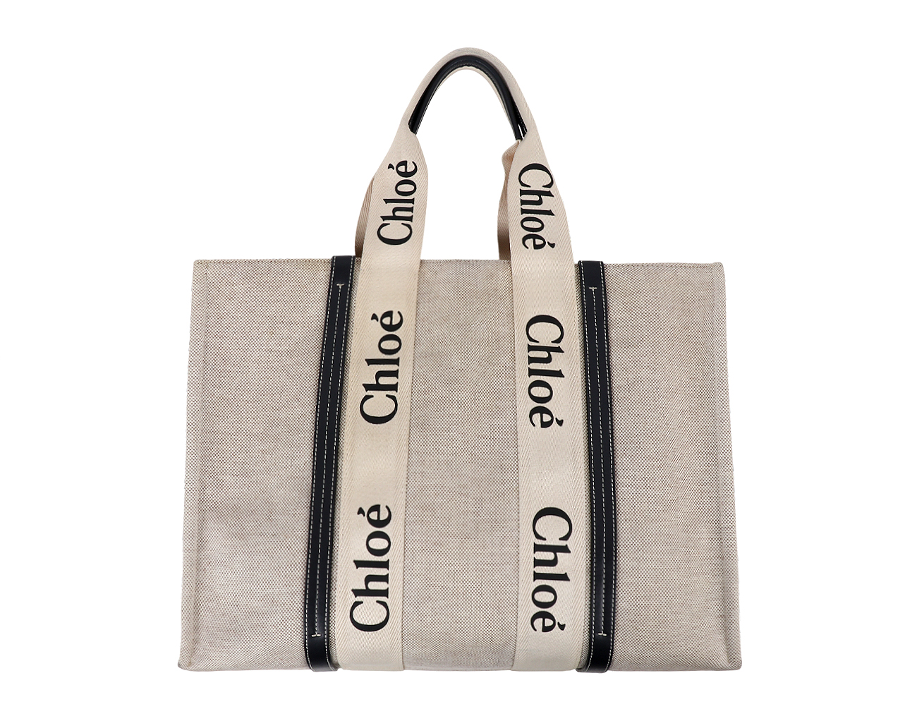 끌로에 우디 라지 토트백 화이트 블랙