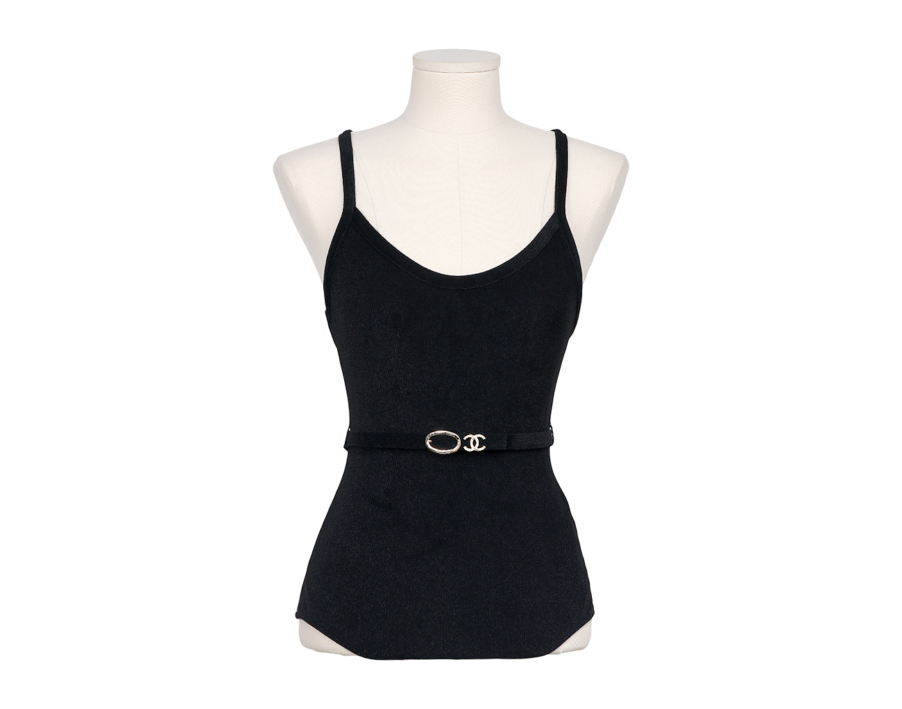 샤넬 믹스드파이버 스윔수트 블랙 38